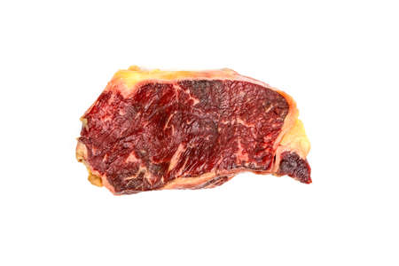 beef raw isolated on white background, top view close up.の写真素材