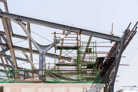 Steel structure roof frame building exterior for workplaceの写真素材