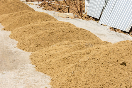 Pile of sand prepare for construction siteの写真素材