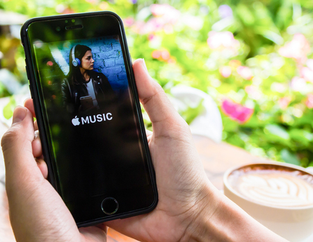 CHIANGMAI, THAILAND -JUNE 17,2016:Screen shot of Apple music app showing on iPhone 6s. Apple Music is the new iTunes-based music streaming service that arrived on iPhoneのeditorial素材
