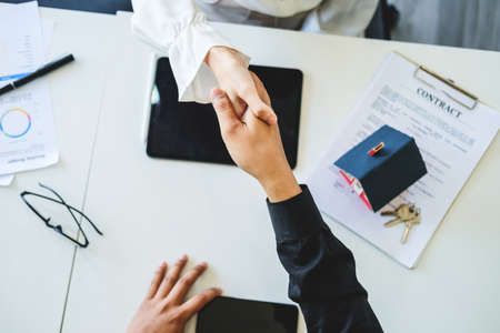 Guarantees, Mortgages, Signings, Insurance, contract, agreement concept, Real Estate Agents are...
