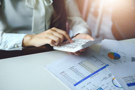 accountant, Auditor, Self-Employed, Finance and Investment, tax calculation and budget, Asian female...