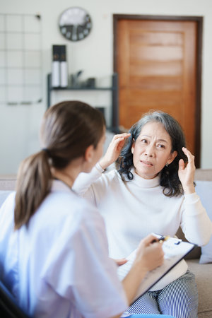 Portrait of a female doctor holding a patient clipboard to discuss and analyze the patients...