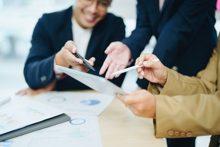 Asian entrepreneurs and business people meeting in a conference room in business planning, financial...