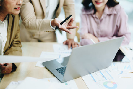Asian entrepreneurs and business people meeting in a conference room in business planning, financial...