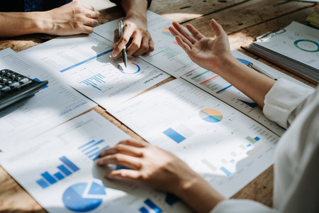 startup business, business advisor explaining strategy for planning finance investment teamwork...
