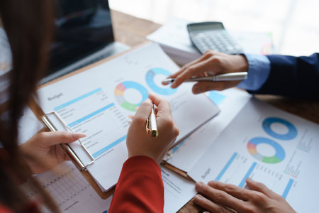 startup business, business advisor strategy for planning finance investment teamwork paperwork audit...