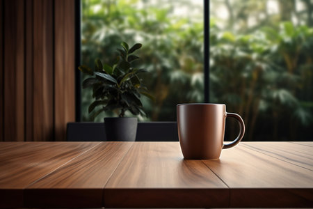 coffee cup on the table in morning, generative aiの素材