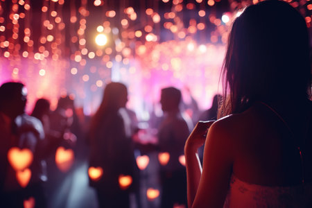 blur background of people in valentine day. generative aiの素材