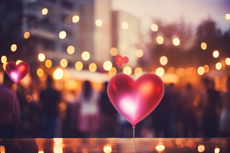 blur background of people in valentine day. generative aiの素材