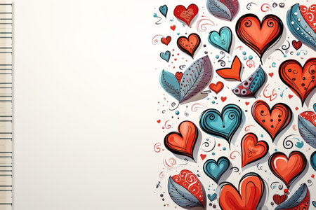 empty note frame space  with Valentine's Theme background, festival Valentines day, generative aiの素材