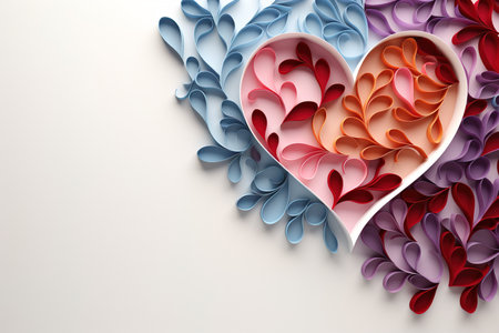 Valentine's Day blank space with gift boxes, roses, heart, ribbon background, generative aiの素材