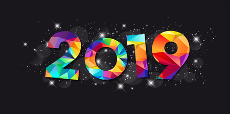 2019 Greeting card - Happy New Yearのイラスト素材