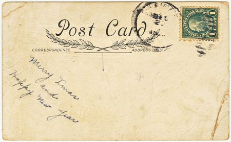 Vintage postcard with Christmas and New Years greeting.