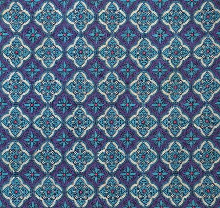 Vintage fabric from the 1950s in blue and purple.