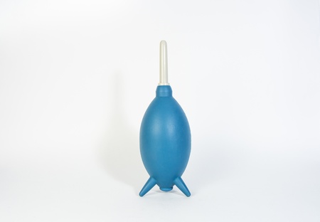 blue air blower for camera isolated on white backgroundsの写真素材