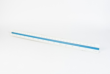 white section scale ruler isolated on white backgroundsの写真素材