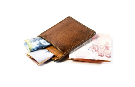 small pocket money of thailand isolated on white backgrounds