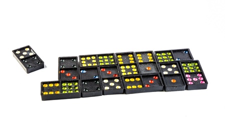 many black domino isolated on white background