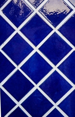abstract deco deep blue tone tile and white line patternの写真素材