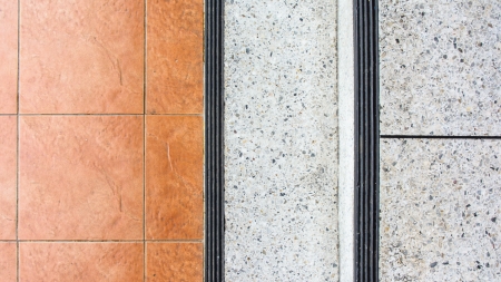 abstract old polished grey stonestaircase with black line and tile brick for home general...