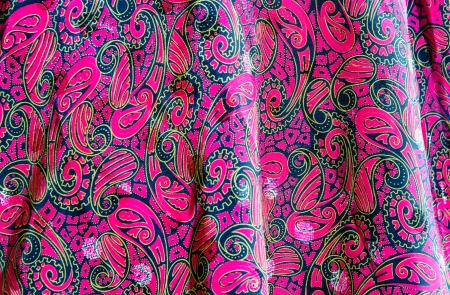 close up abstract fabric old vintage asia style deep color pink pattern detailの写真素材