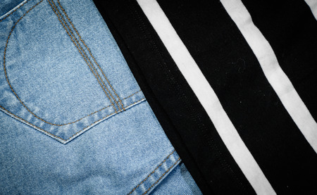 jeans pattern and fabric texture closeup detail の写真素材