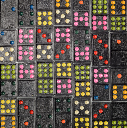lot of old domino piece pattern for background