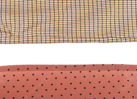 Fragment of a cloth fabric with space for text isolated on white