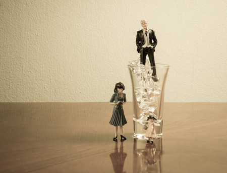 small businessman person and family concept marketing business about ice frozen with retro filterの写真素材