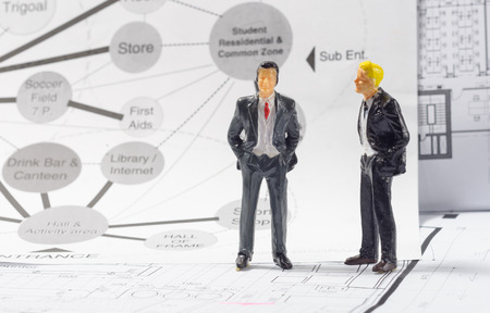 Miniature of businessman meeting concept about work interior plan