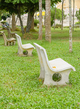 bench seat in the public natural parkの写真素材