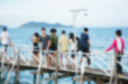 blurred sean and natural with travel people outdoor sceneの写真素材