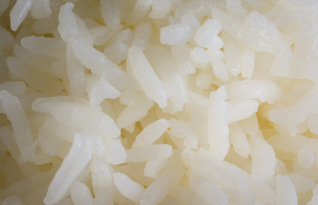 closed up Steamed rice texture food macroの写真素材