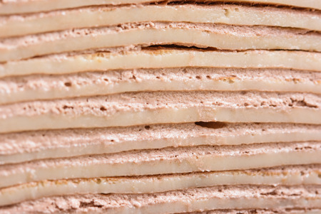 close up Chocolate crepe cake dessertの写真素材