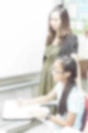 blurred background of man and woman about meeting roomの写真素材