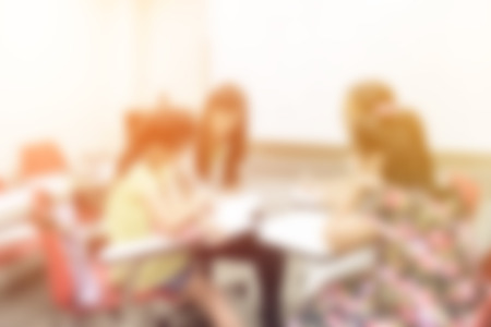 blurred background of man and woman people about meeting roomの写真素材