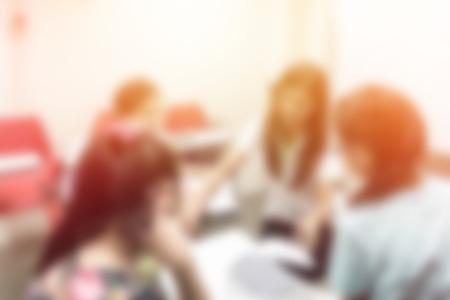 blurred background of man and woman people about meeting roomの写真素材