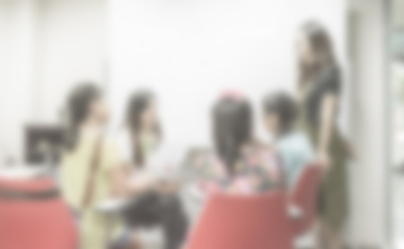 blurred background of man and woman about meeting roomの写真素材