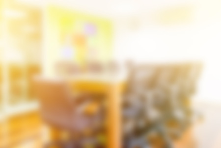 blur background of home table business conference small meeting roomの写真素材