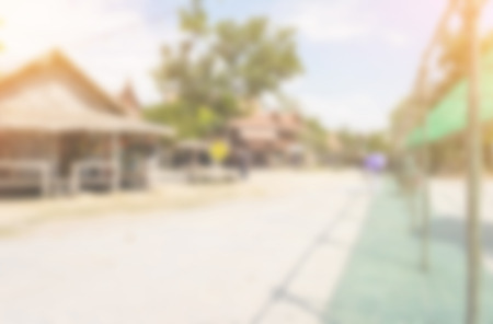 blur background of asia thailand market outdoor street. day timeの写真素材