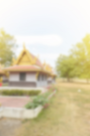 blur background of thailand temple public and outdoor natureの写真素材