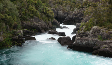 Water surging through rocksの写真素材
