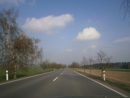 Road with beautiful landscape and skyの写真素材