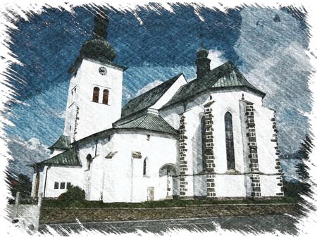 Church in Krizanov, the birthplace of Saint Zdislavaの写真素材