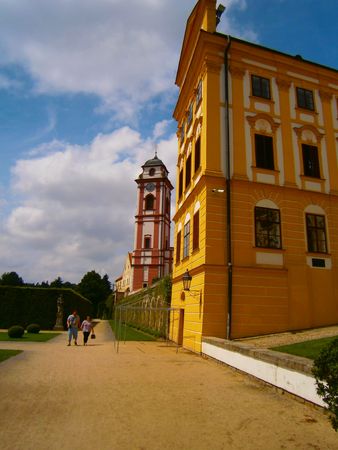 Famous Baroque chateau Jaromerice over Rokytnou Czech Republicのeditorial素材