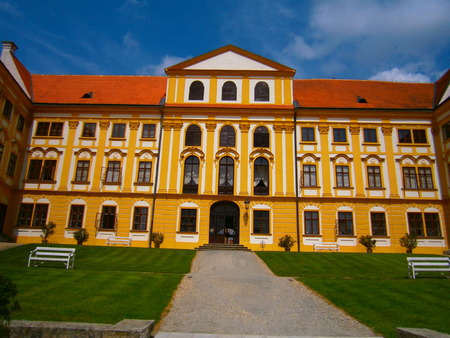 Famous Baroque chateau Jaromerice over Rokytnou Czech Republicのeditorial素材
