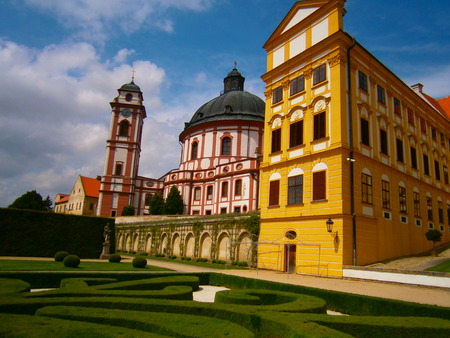 Famous Baroque chateau Jaromerice over Rokytnou Czech Republicのeditorial素材
