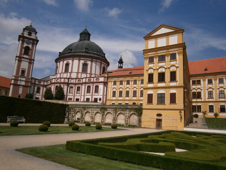 Famous Baroque chateau Jaromerice over Rokytnou Czech Republicのeditorial素材