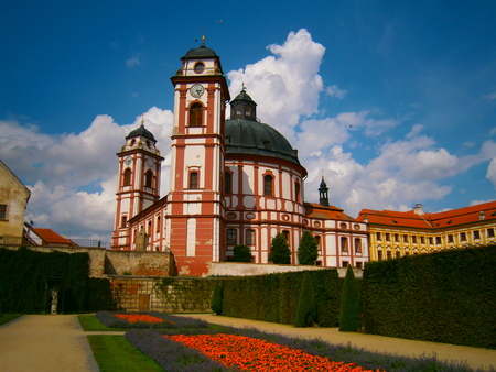 Famous Baroque chateau Jaromerice over Rokytnou Czech Republicのeditorial素材